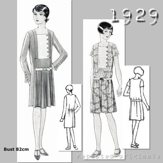 1929 Dress for Girl 12-14 Years Sewing Pattern - INSTANT DOWNLOAD PDF