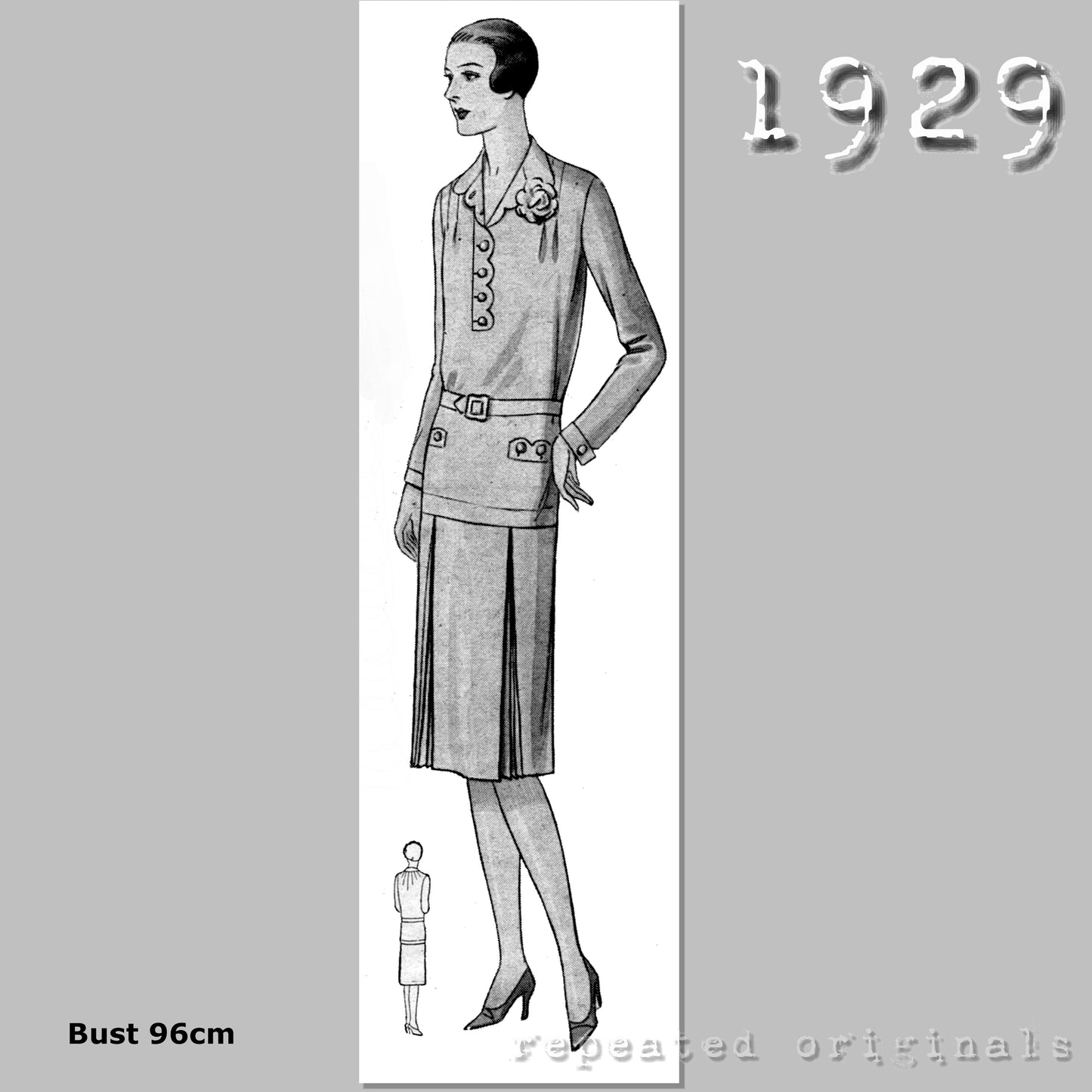 1929 Jumper Dress Sewing Pattern - INSTANT DOWNLOAD PDF