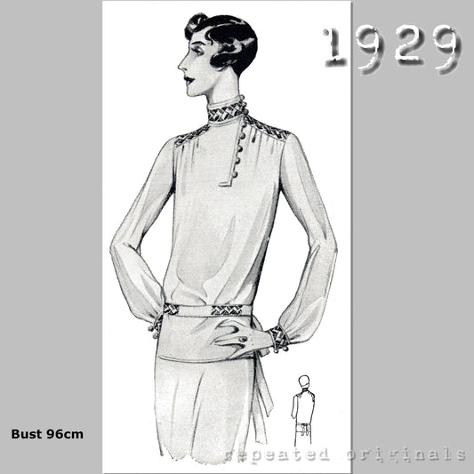 1929 Blouse Sewing Pattern - INSTANT DOWNLOAD PDF