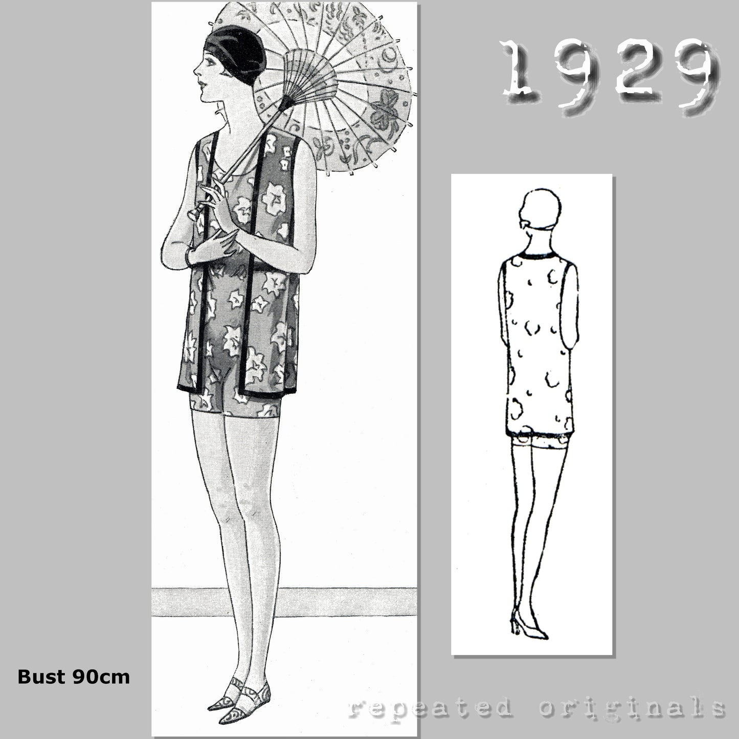 1929 Bathing Suit and Robe Sewing Pattern - INSTANT DOWNLOAD PDF