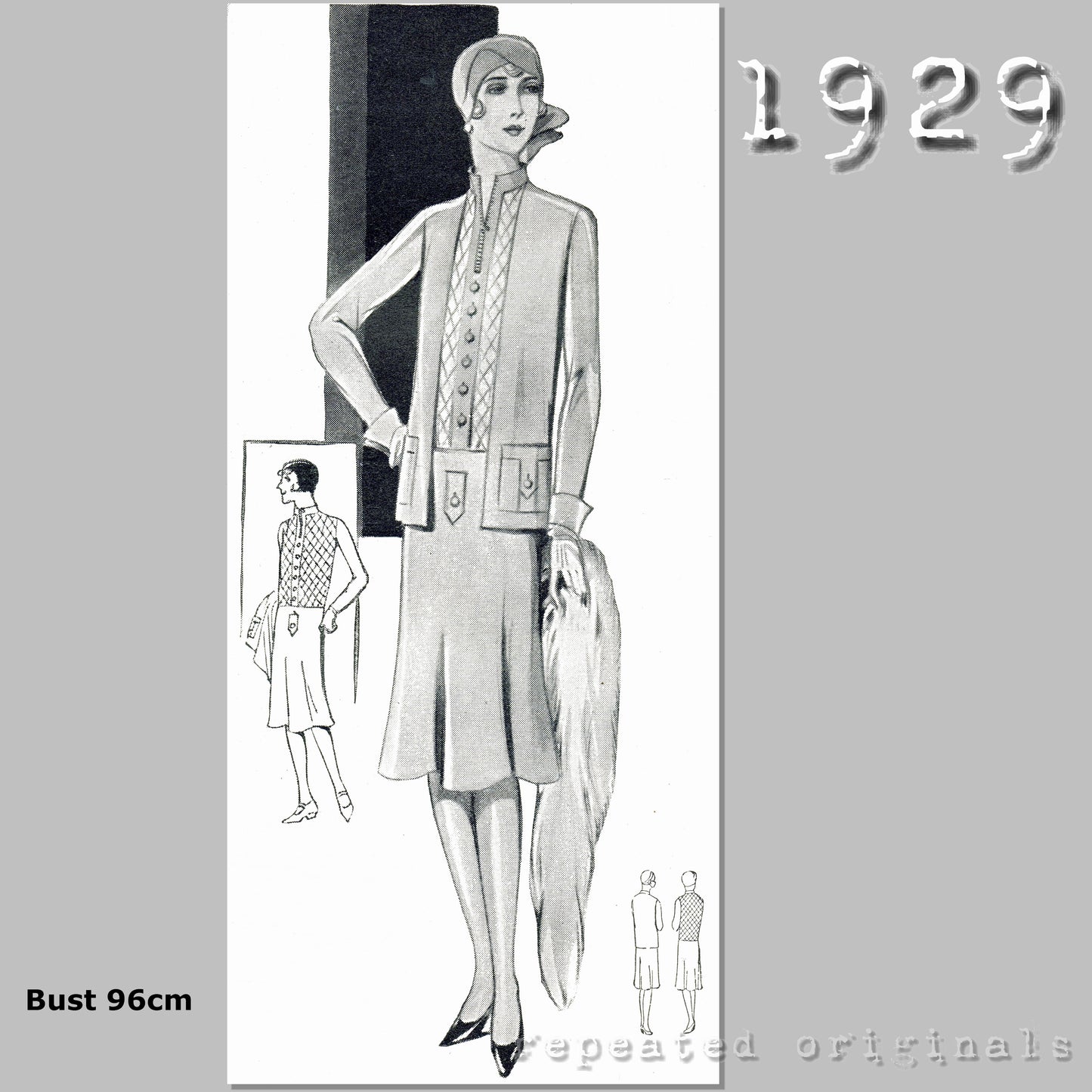 1929 Dress and Jacket Sewing Pattern - INSTANT DOWNLOAD PDF