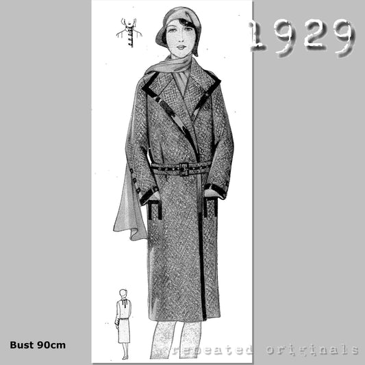 1929 Practical Coat Sewing Pattern - INSTANT DOWNLOAD PDF