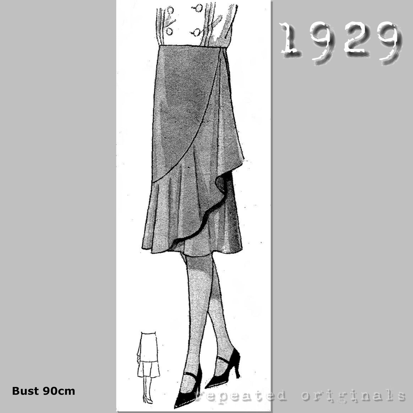 1929 Flounced Skirt Sewing Pattern - INSTANT DOWNLOAD PDF