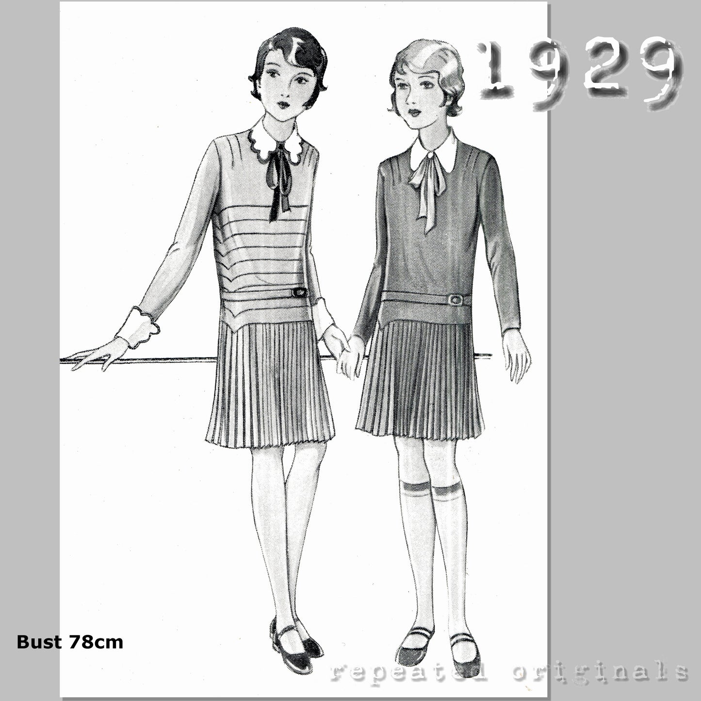 1929 Dress for Girl 10 -12 Years Sewing Pattern - INSTANT DOWNLOAD PDF