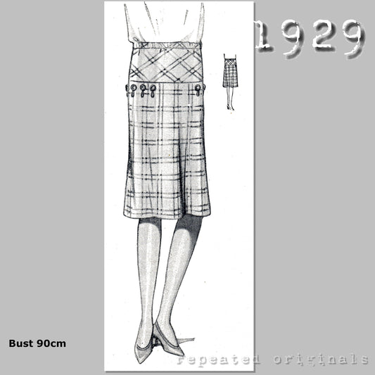 1929 Skirt Sewing Pattern - INSTANT DOWNLOAD PDF