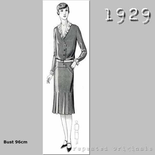 1929 Dress Sewing Pattern - INSTANT DOWNLOAD PDF