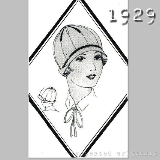 1929 Cap/Hat for Girls 8-12 Years Sewing Pattern - INSTANT DOWNLOAD PF