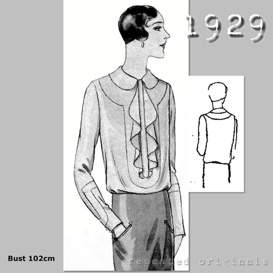 1929 Blouse Sewing Pattern - INSTANT DOWNLOAD PDF