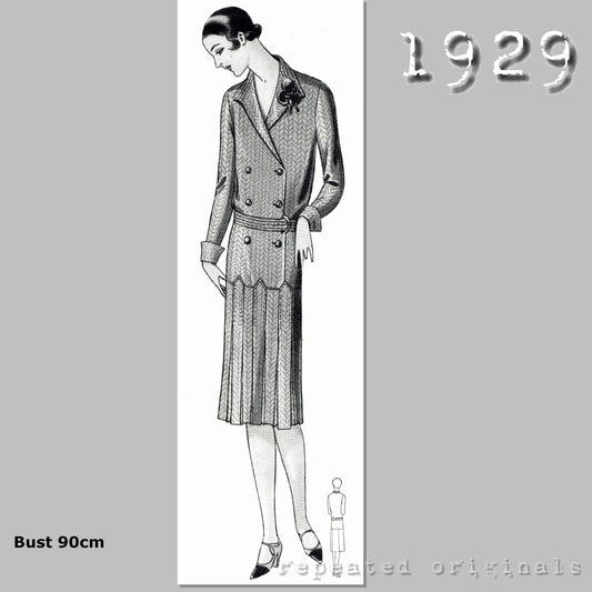 1929 Dress Sewing Pattern - INSTANT DOWNLOAD PDF