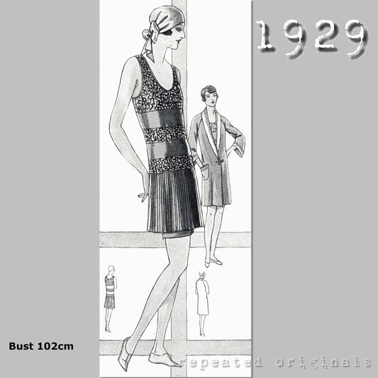 1929 Bathing Suit and Robe Sewing Pattern - INSTANT DOWNLOAD PDF