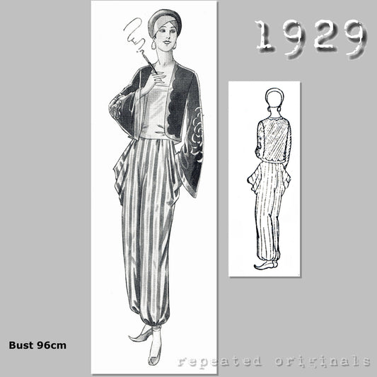 1929 Oriental Masquerade Costume Sewing Pattern - INSTANT DOWNLOAD PDF