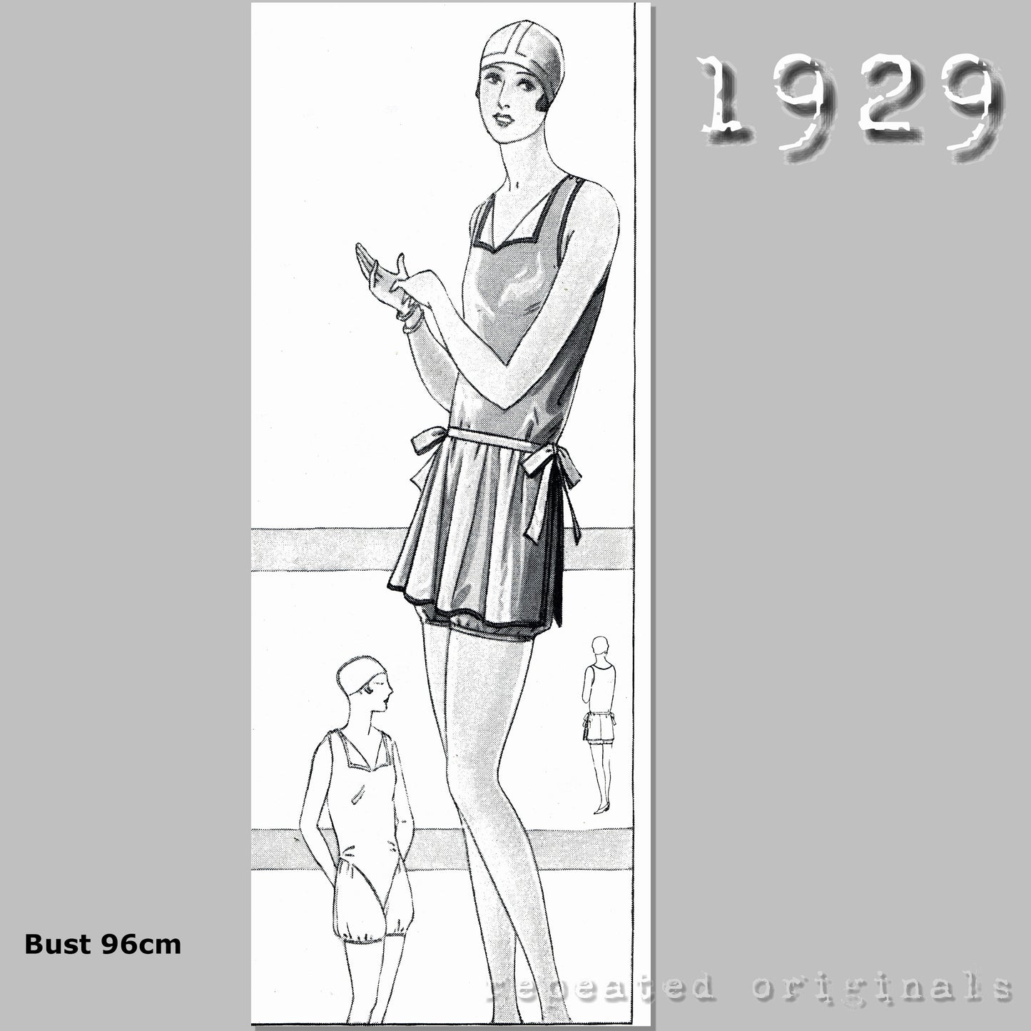 1929 Bathing Suit Sewing Pattern - INSTANT DOWNLOAD PDF