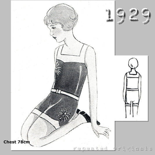 1929 Swimsuit for Girls 10-12 Years Sewing Pattern - INSTANT DOWNLOAD PDF