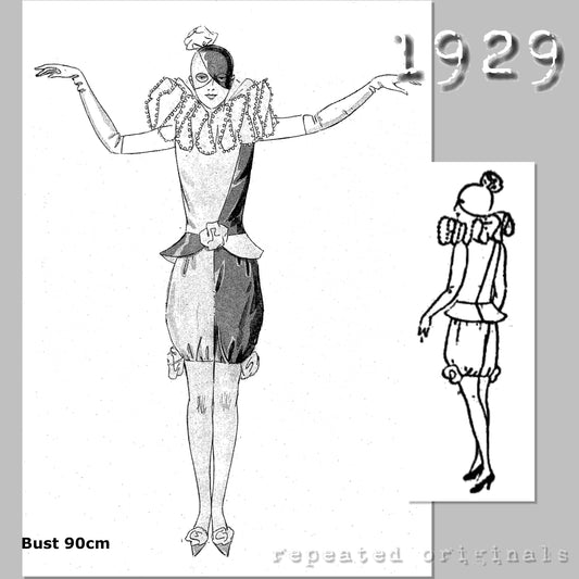 1929 Pierrette Costume Sewing Pattern - INSTANT DOWNLOAD PDF