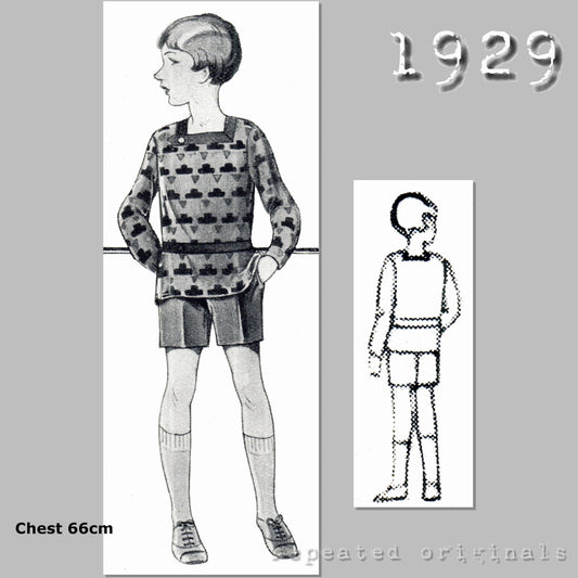 1929 Tunic Suit for Boy 4-6 Years Sewing Pattern - INSTANT DOWNLOAD PDF