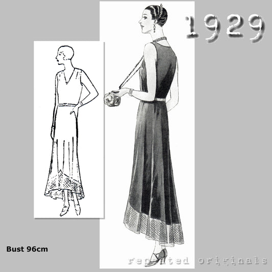 1929 Evening Dress Sewing Pattern - INSTANT DOWNLOAD PDF