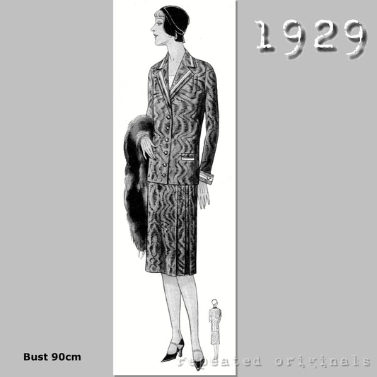 1929 Dress Suit Sewing Pattern - INSTANT DOWNLOAD PDF