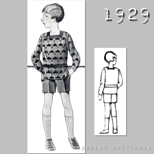 1929 Tunic Suit for Boy 4-6 Years Sewing Pattern - INSTANT DOWNLOAD PDF