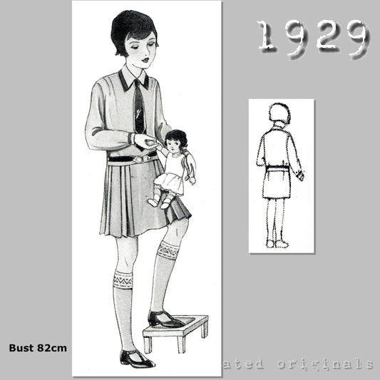 1929 Dress for Girls 6-8 Years Sewing Pattern - INSTANT DOWNLOAD PDF