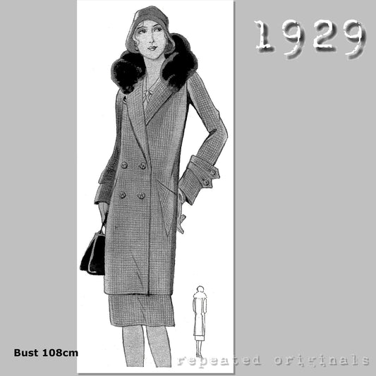 1929 Tweed Suit (Jacket and Skirt) Sewing Pattern - INSTANT DOWNLOAD PDF