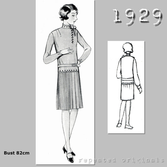 1929 Jumper Dress for Girls 12-14 Years Sewing Pattern - INSTANT DOWNLOAD PDF