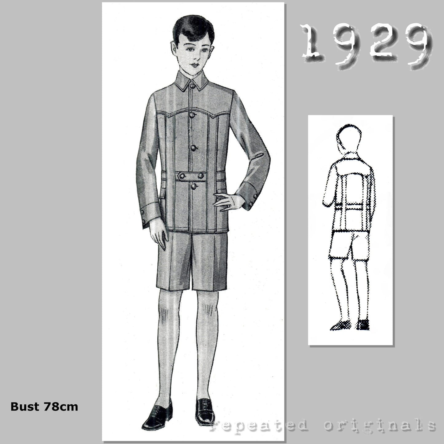 1929 Norfolk style Suit for Boys 10-12 Years Sewing Pattern - INSTANT DOWNLOAD PDF