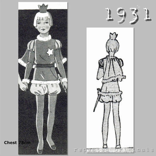 1931 Frog Prince Costume for Boy 12 Years Sewing Pattern - INSTANT DOWNLOAD PDF