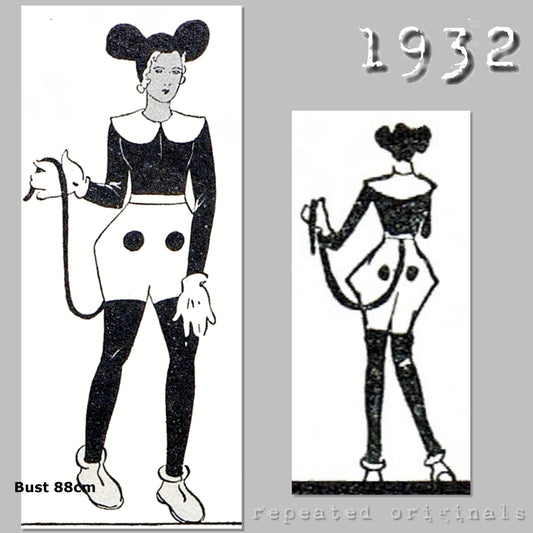 1932 Adult Female Mouse Costume Sewing Pattern - INSTANT DOWNLOAD PDF