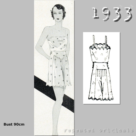 1933 Chemise and Panties Sewing Pattern - INSTANT DOWNLOAD PDF