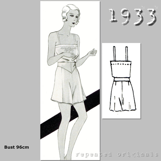 1933 Chemise and Panties Sewing Pattern - INSTANT DOWNLOAD PDF