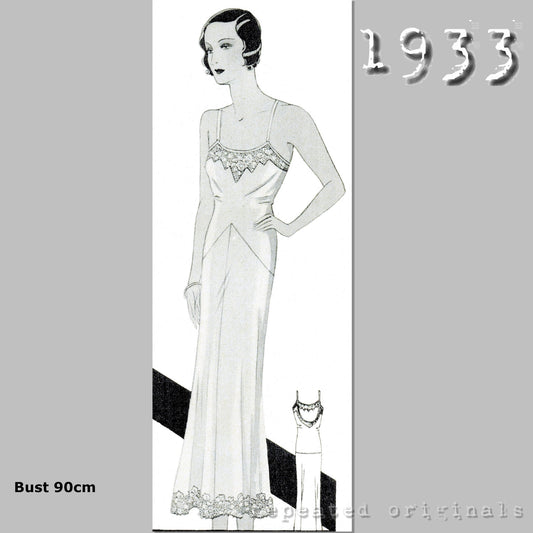 1933 Petticoat with low cut back Sewing Pattern - INSTANT DOWNLOAD PDF