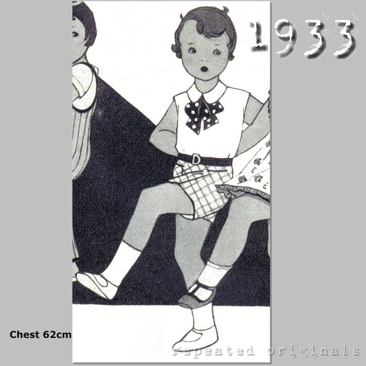 1933 Summer Suit for Boy 2-4 Years Sewing Pattern - INSTANT DOWNLOAD PDF