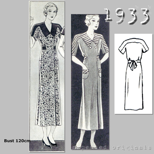 1933 Coverall Apron with 2 Sleeve Options Sewing Pattern - INSTANT DOWNLOAD PDF