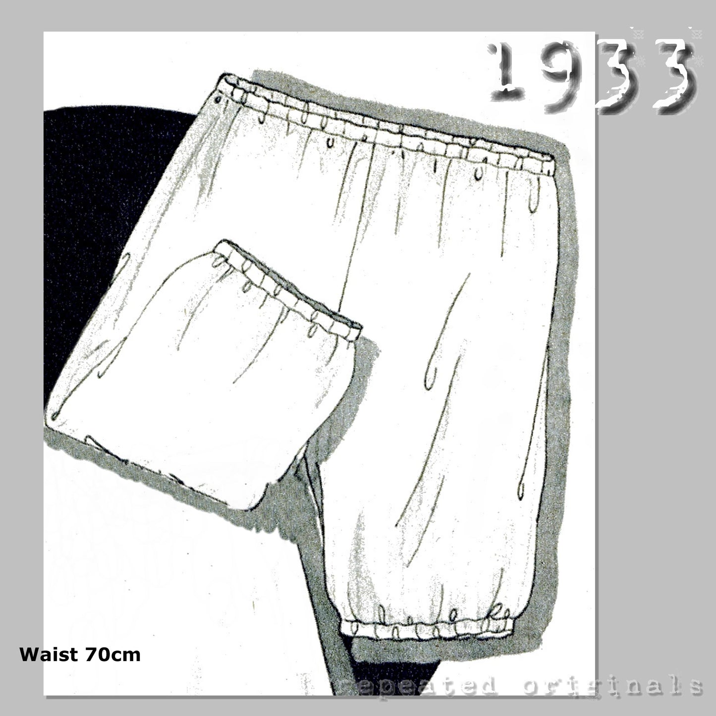 1933 Plain Knickers Sewing Pattern - INSTANT DOWNLOAD PDF