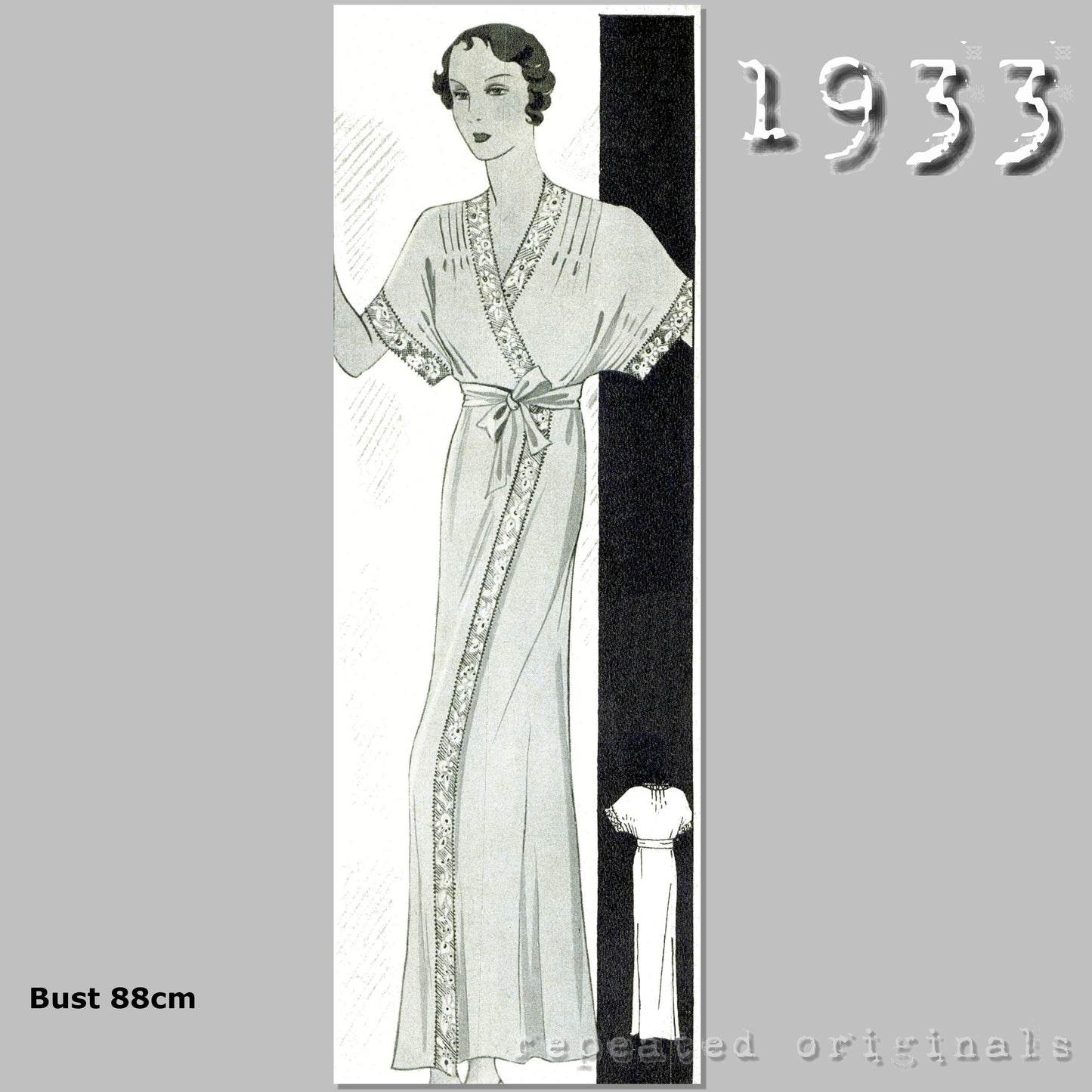 1933 Kimono Style Dressing Gown Sewing Pattern - INSTANT DOWNLOAD PDF