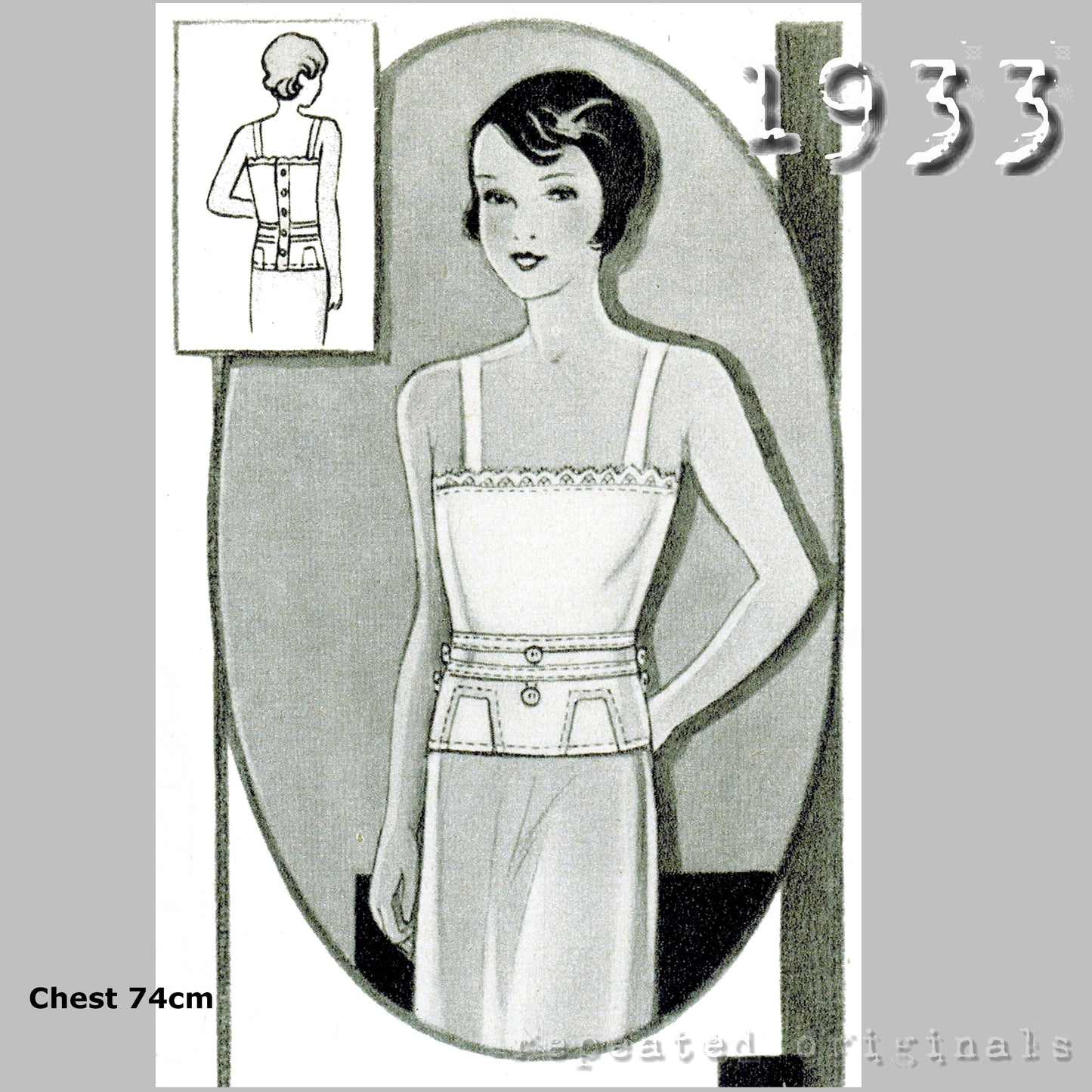 1933 Underbody for Girl 8-10 Years Sewing Pattern - INSTANT DOWNLOAD PDF