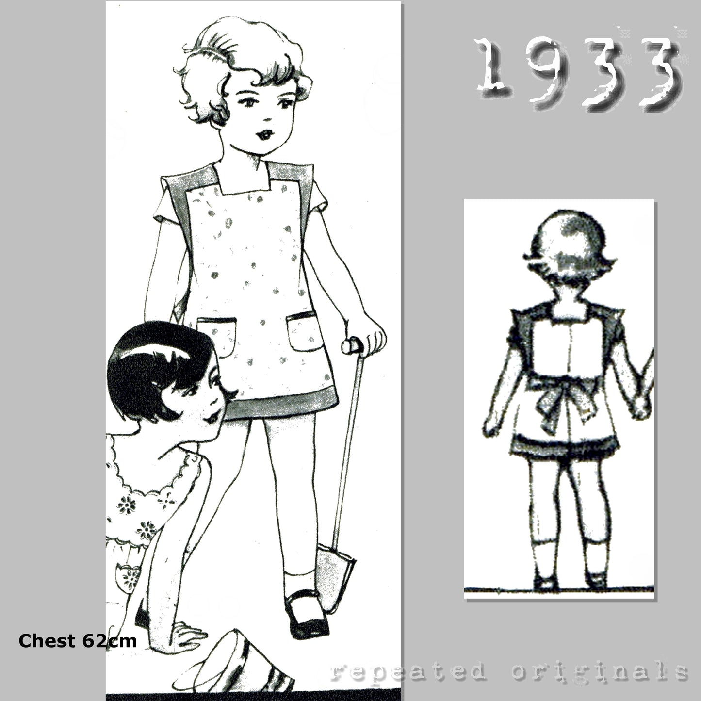 1933 Apron for Girl 2-4 Year Sewing Pattern - INSTANT DOWNLOAD PDF