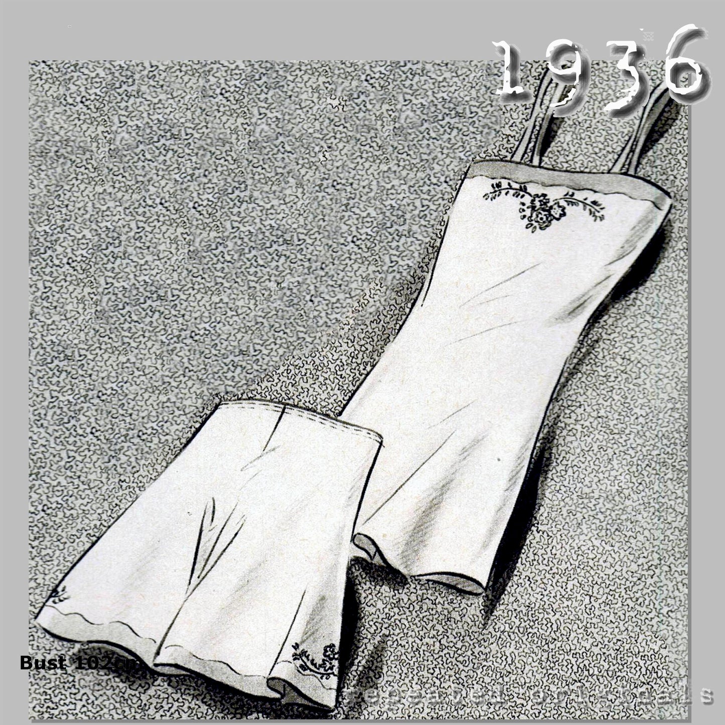 1936 Chemise and Panties Sewing Pattern - INSTANT DOWNLOAD PDF