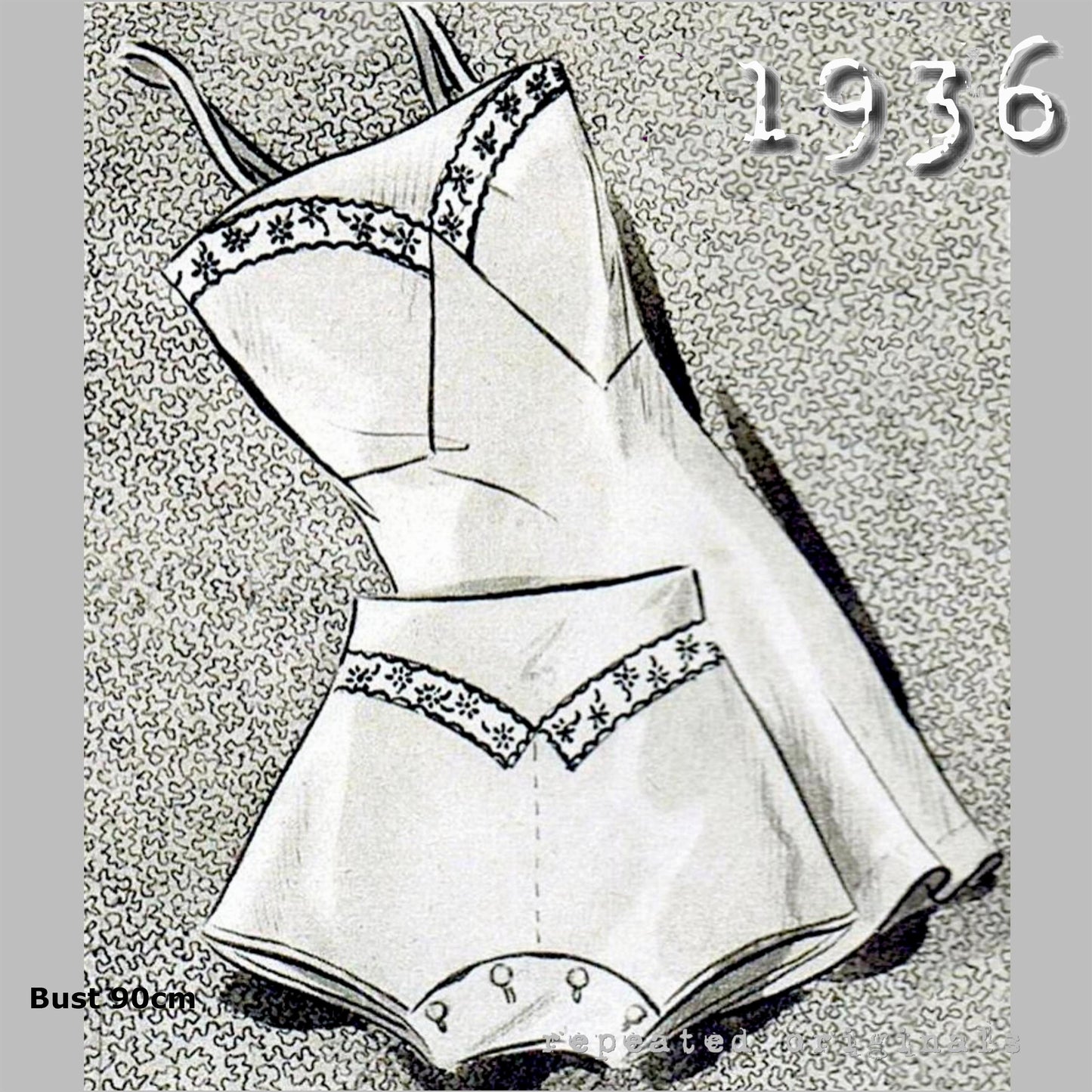 1936 Lingerie Set (Chemise and Panties) Sewing Pattern - INSTANT DOWNLOAD PDF