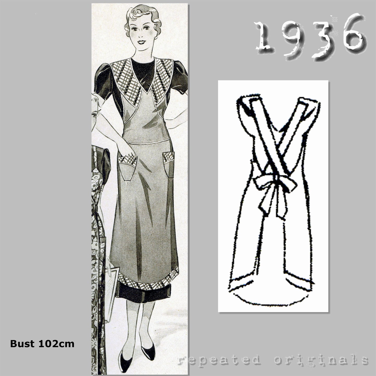 1936 Apron Sewing Pattern - INSTANT DOWNLOAD PDF