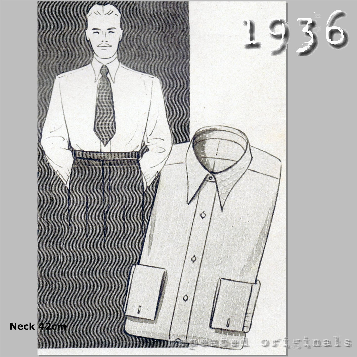 1936 Men's Shirt Sewing Pattern - INSTANT DOWNLOAD PDF