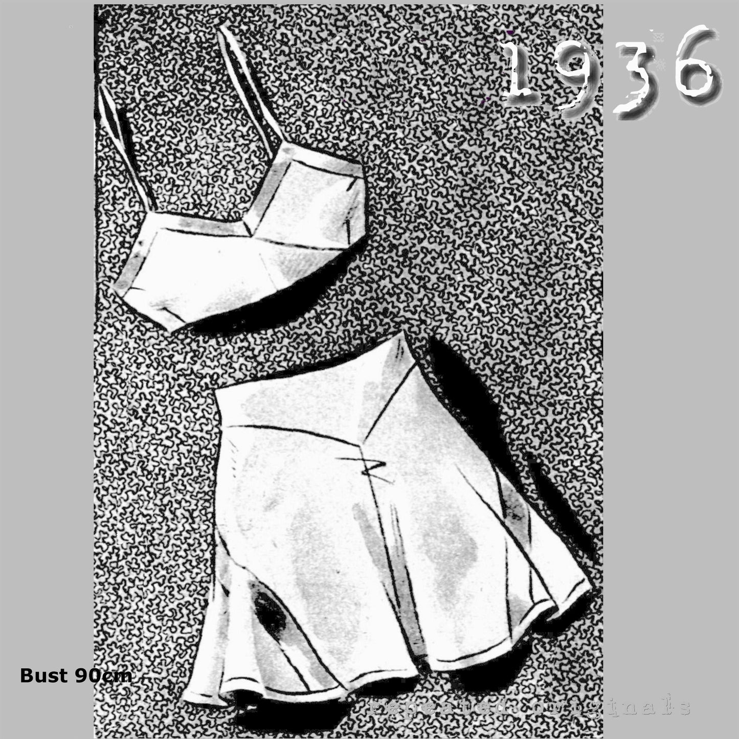 1936 Lingerie (Bra and Panties) Sewing Pattern - INSTANT DOWNLOAD PDF