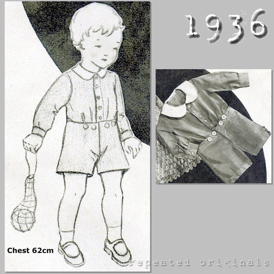 1936 Suit for Boy 2-4 Years Sewing Pattern - INSTANT DOWNLOAD PDF