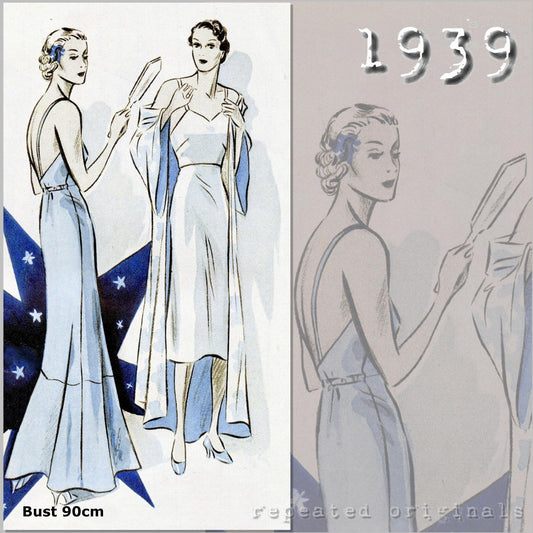 1939 Elegant Petticoat for Evening Gowns Sewing Pattern - INSTANT DOWNLOAD PDF