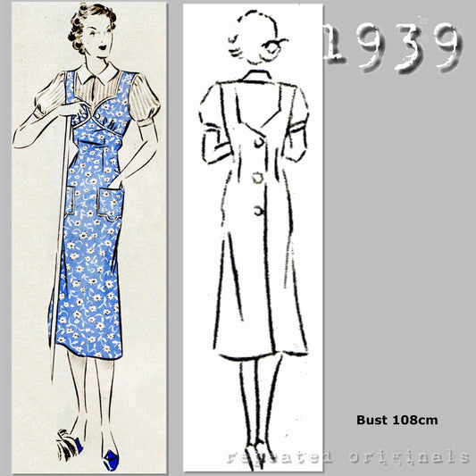 1939 Apron Sewing Pattern - INSTANT DOWNLOAD PDF