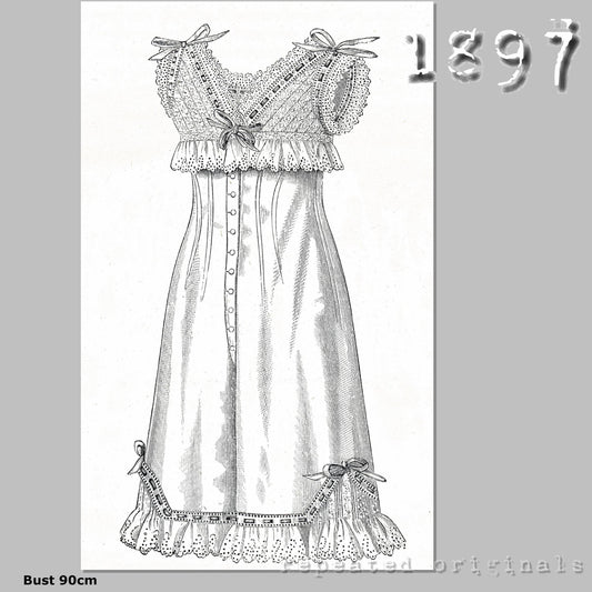 1897 Combinations with embroidered yoke Sewing Pattern - INSTANT DOWNLOAD PDF