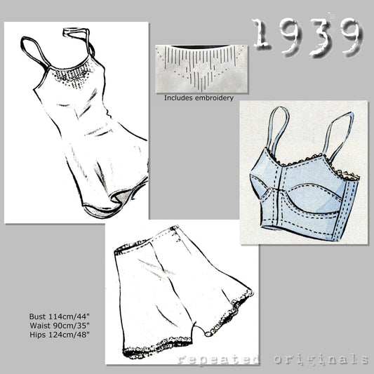 1939 Underwear Sewing Pattern - INSTANT DOWNLOAD PDF