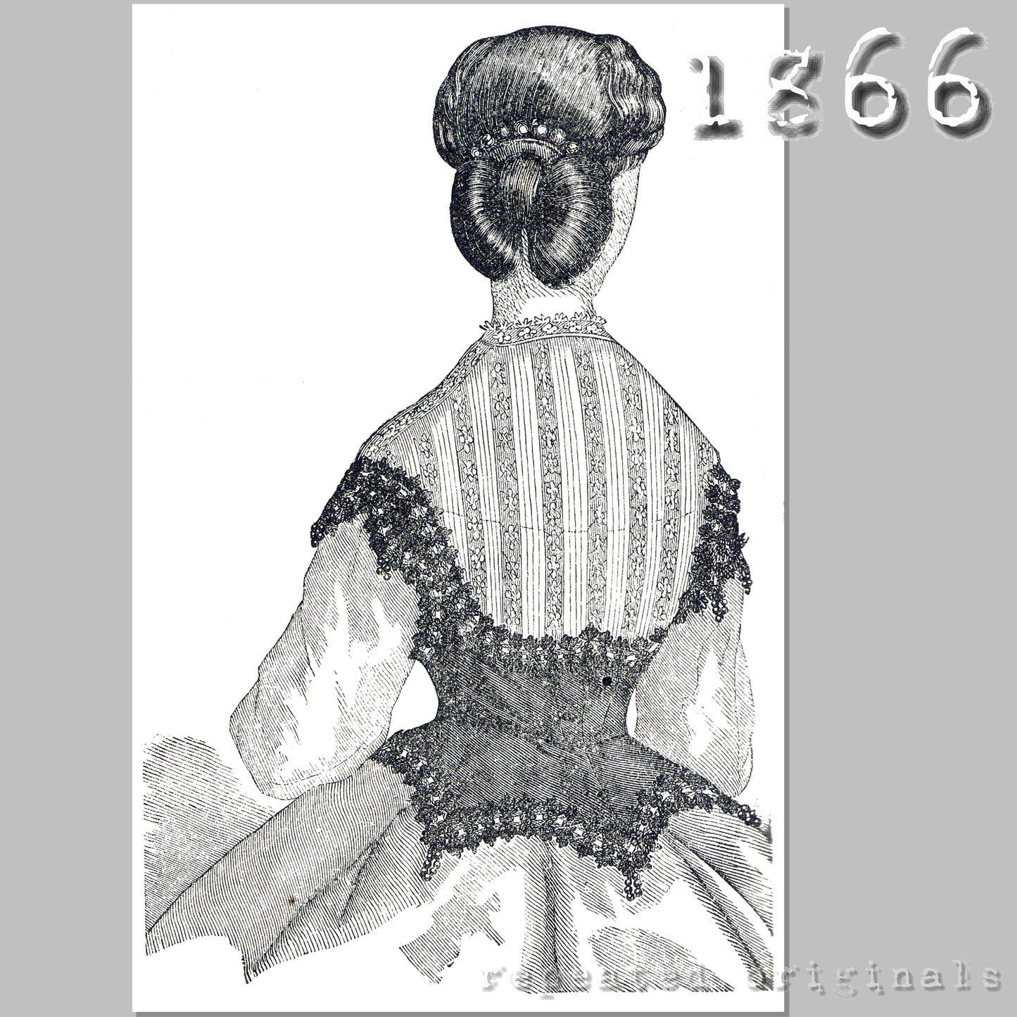 1866 Corselet with Bretelles Sewing Pattern - INSTANT DOWNLOAD PDF