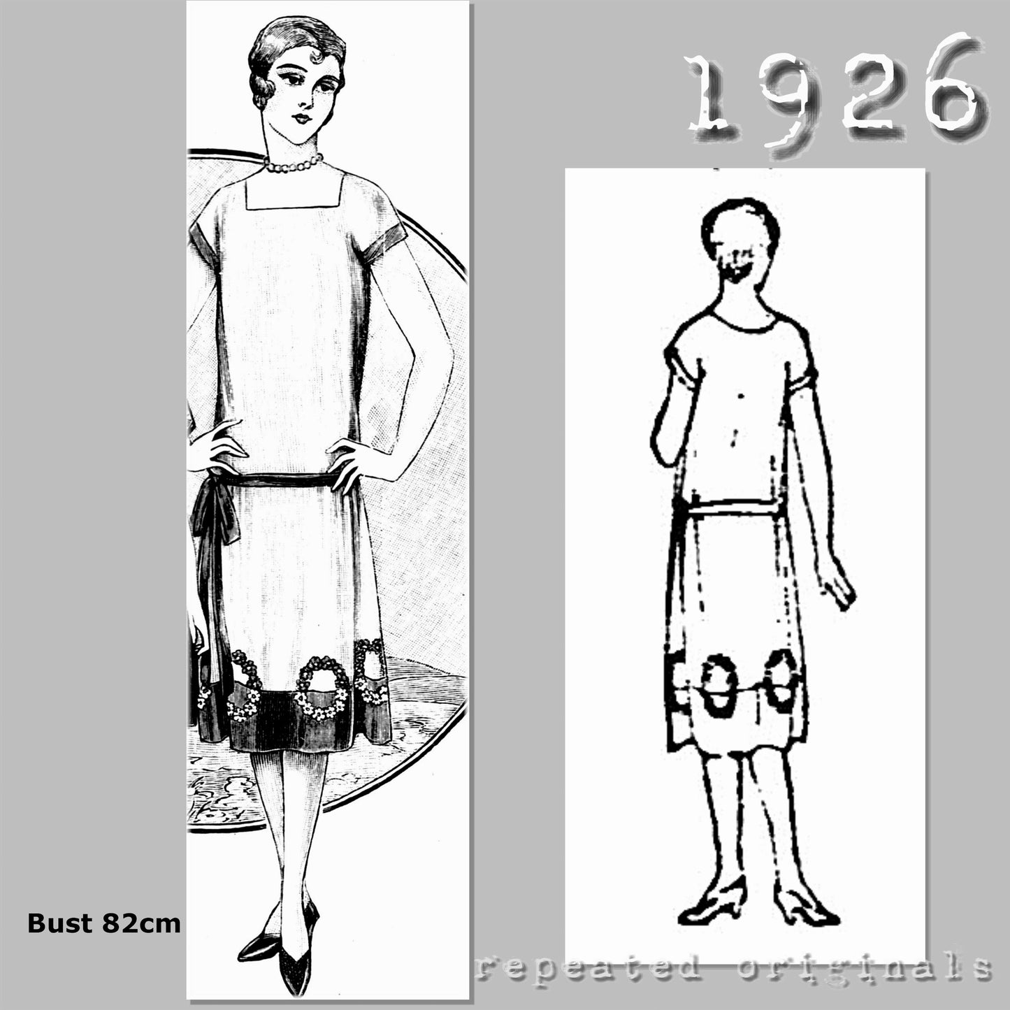 1926 Summer Dress for Girl 12 - 14 Years Sewing Pattern - INSTANT DOWNLOAD PDF