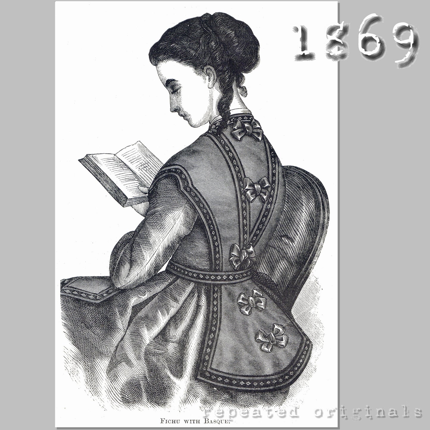1869 Fichu with Basque and Revers Sewing Pattern - INSTANT DOWNLOAD PDF